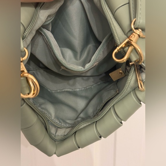 Anthropologie Lindy Woven Crossbody Bag Mint/Pistachio Green - Picture 6 of 7